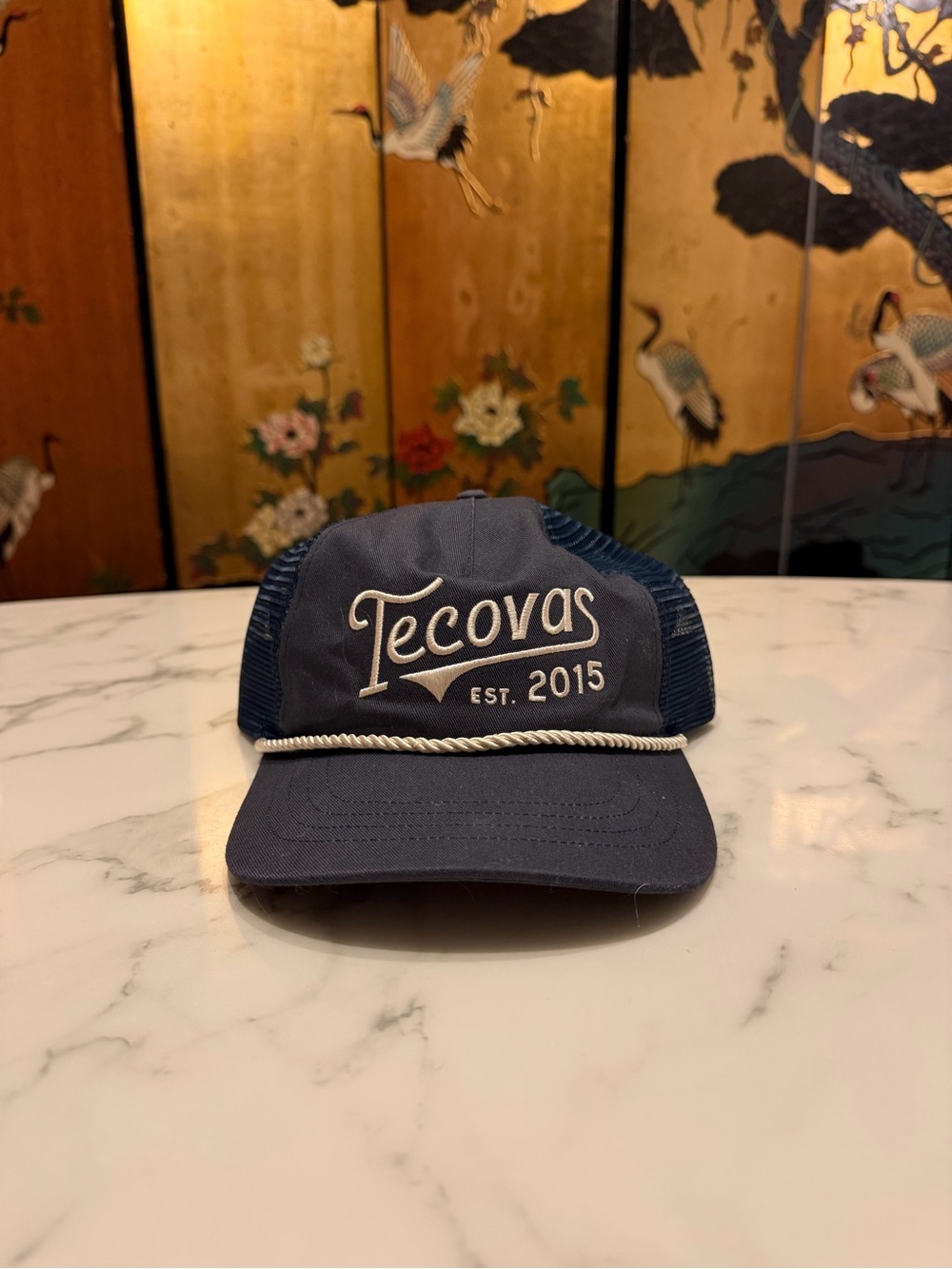 Tecovas Navy and White Rope Trucker Cap